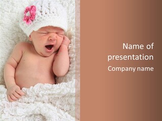 Caucasian Knitted White PowerPoint Template