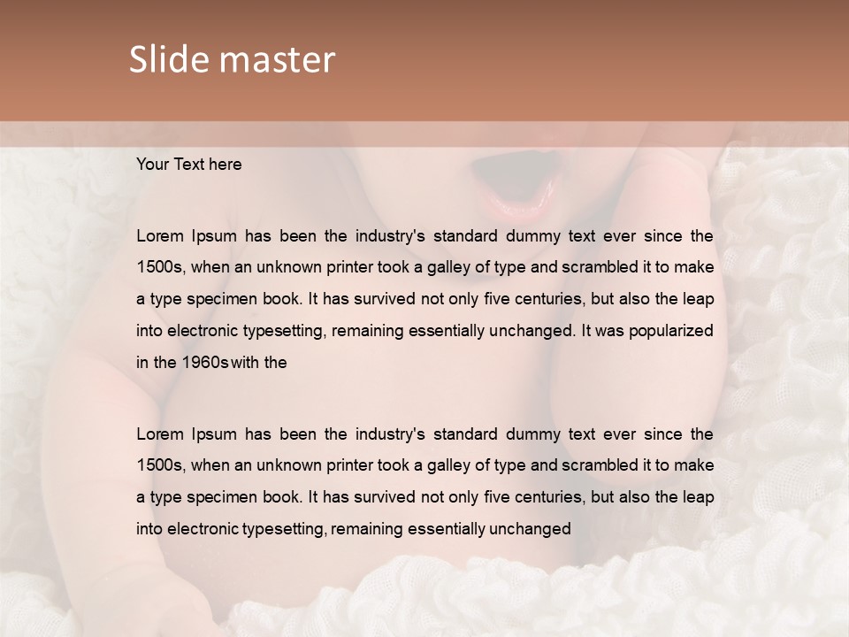 Caucasian Knitted White PowerPoint Template