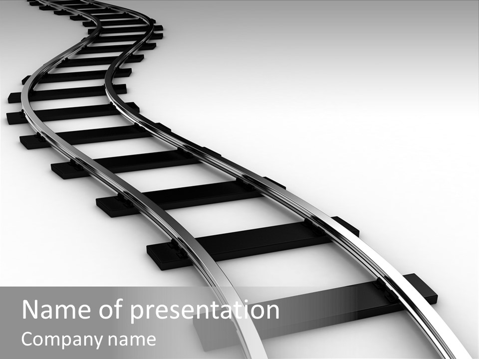 White Railroad Strip PowerPoint Template