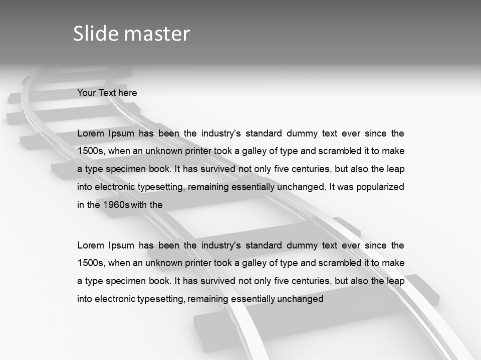 White Railroad Strip PowerPoint Template