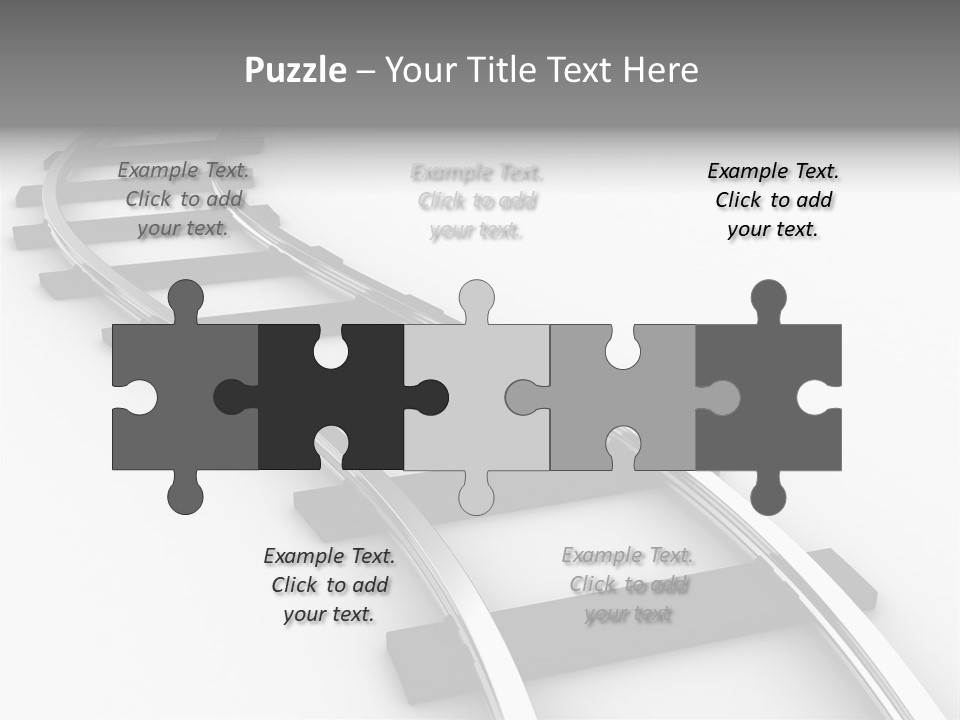 White Railroad Strip PowerPoint Template