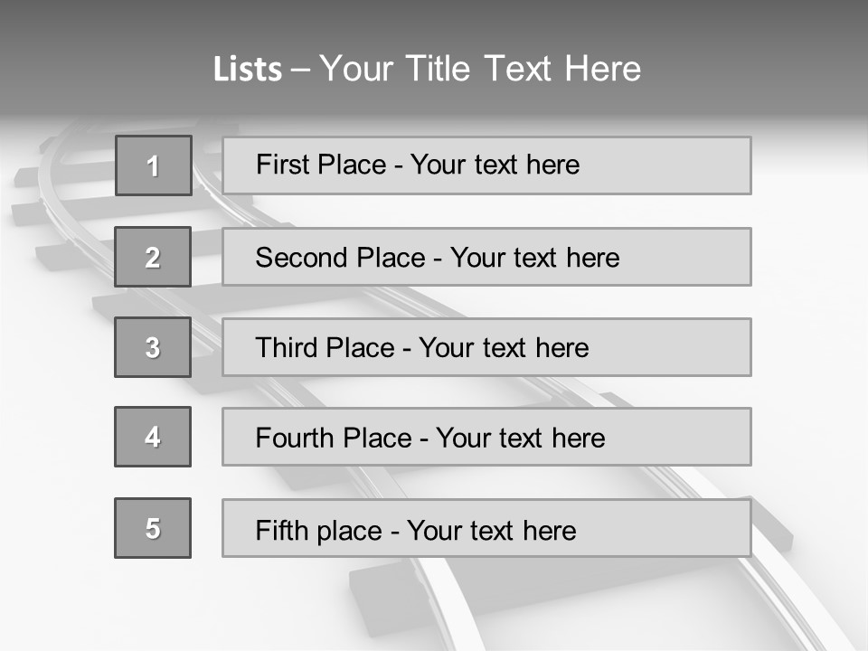White Railroad Strip PowerPoint Template