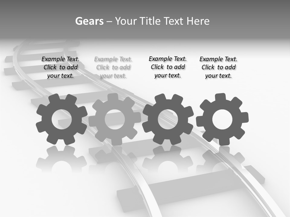 White Railroad Strip PowerPoint Template