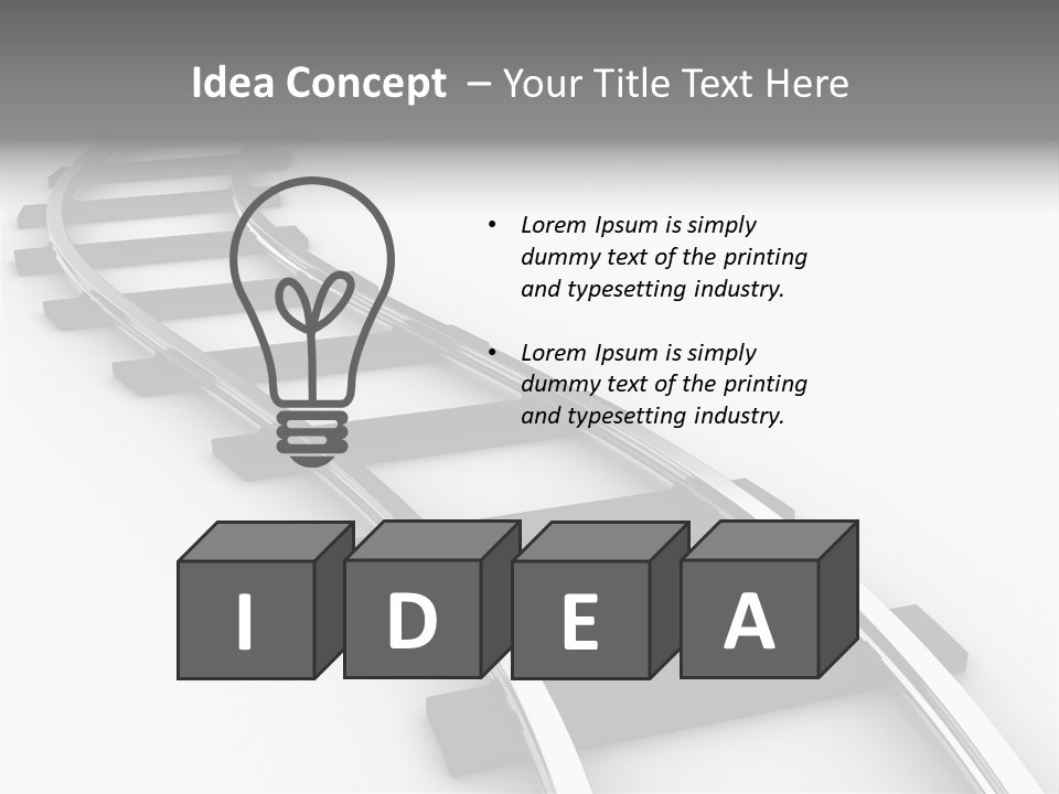 White Railroad Strip PowerPoint Template