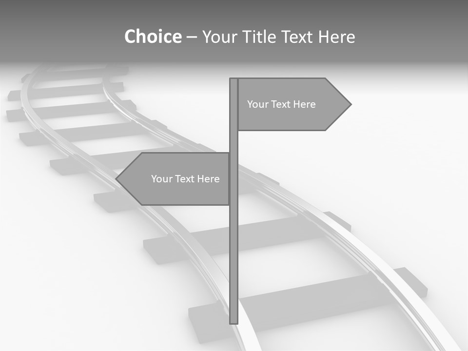 White Railroad Strip PowerPoint Template