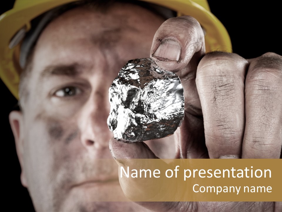 Mine Dirt Helmet PowerPoint Template