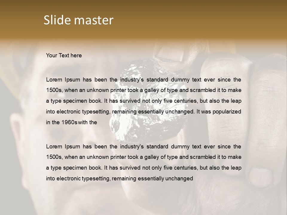 Mine Dirt Helmet PowerPoint Template