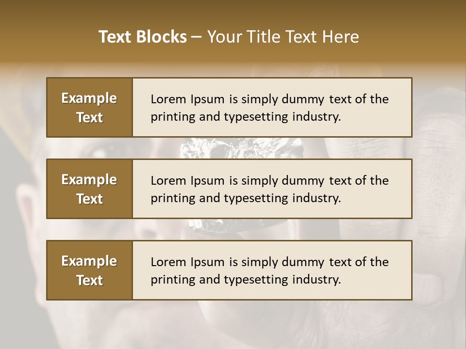 Mine Dirt Helmet PowerPoint Template