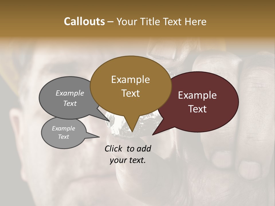 Mine Dirt Helmet PowerPoint Template