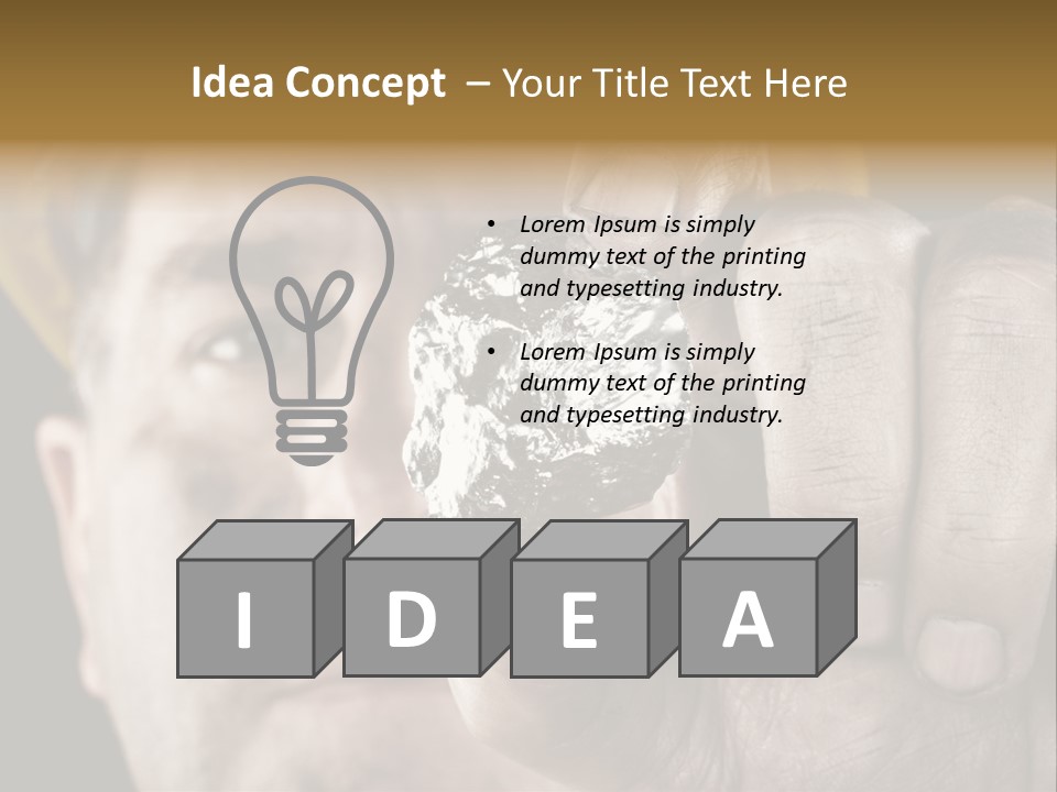 Mine Dirt Helmet PowerPoint Template