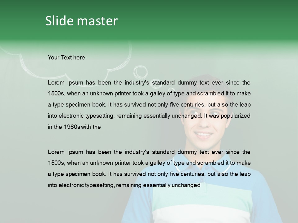 Happy Toothy Looking Up PowerPoint Template