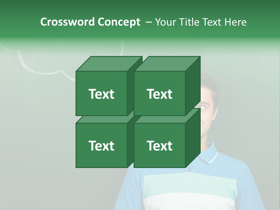 Happy Toothy Looking Up PowerPoint Template