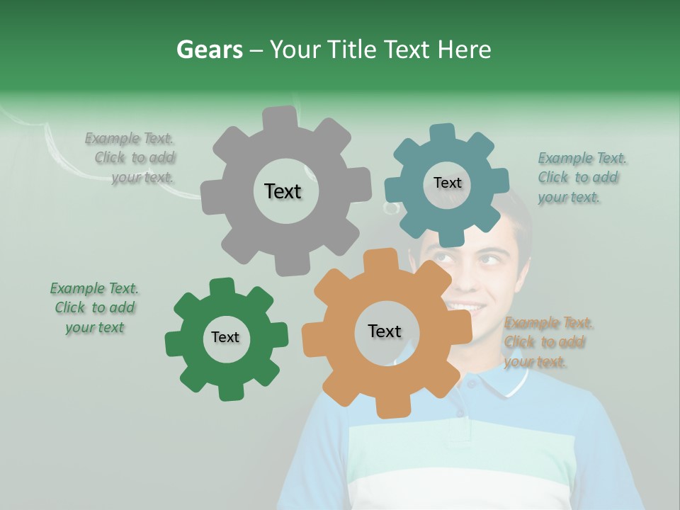 Happy Toothy Looking Up PowerPoint Template