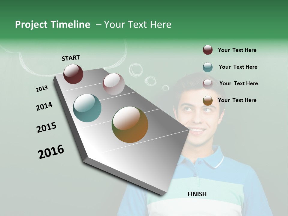 Happy Toothy Looking Up PowerPoint Template