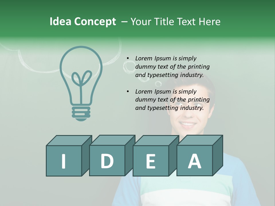 Happy Toothy Looking Up PowerPoint Template