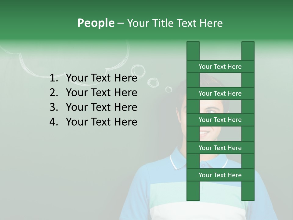 Happy Toothy Looking Up PowerPoint Template