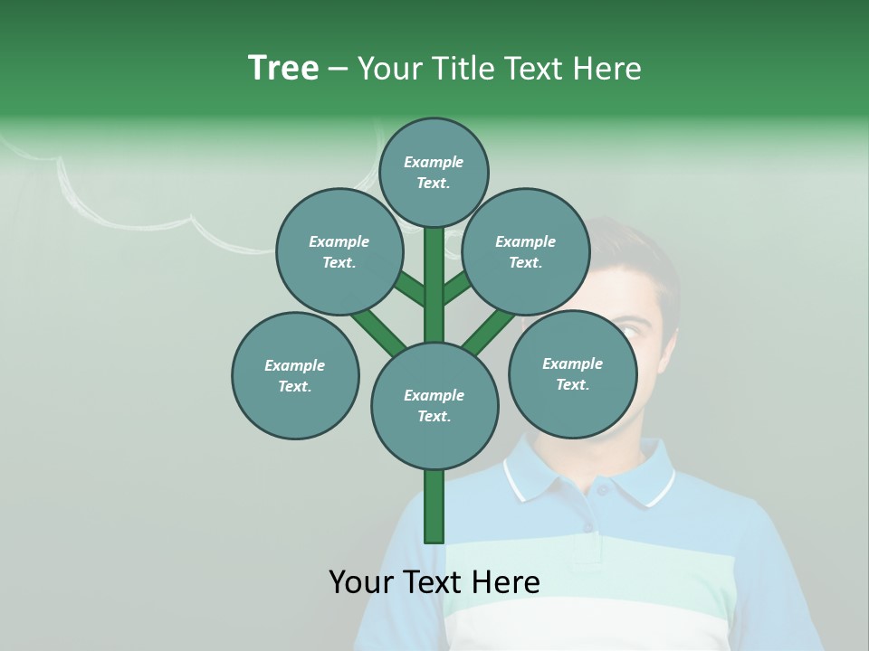 Happy Toothy Looking Up PowerPoint Template