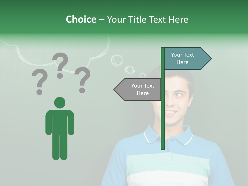 Happy Toothy Looking Up PowerPoint Template