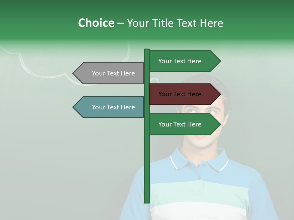 Happy Toothy Looking Up PowerPoint Template