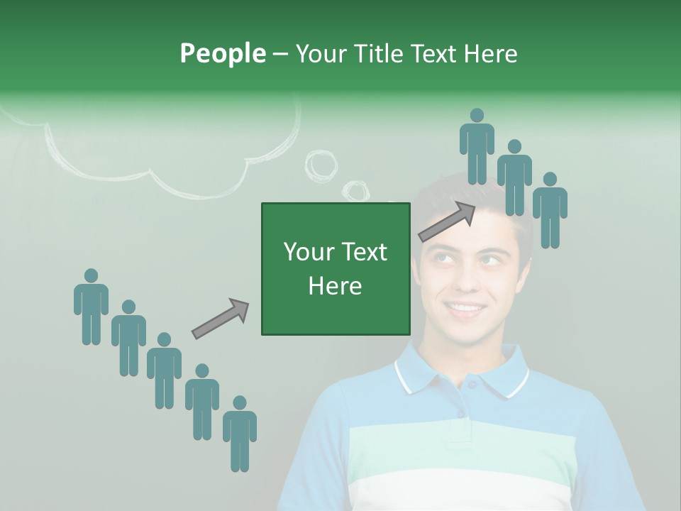 Happy Toothy Looking Up PowerPoint Template