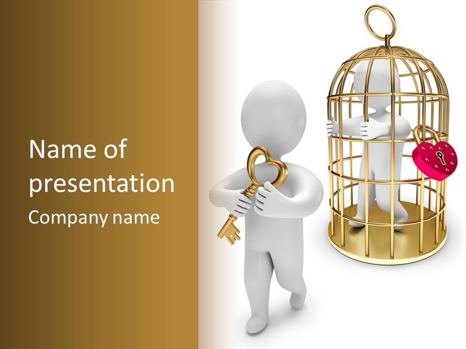 Red Padlock Alone PowerPoint Template