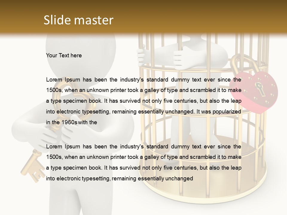 Red Padlock Alone PowerPoint Template