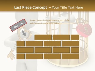 Red Padlock Alone PowerPoint Template