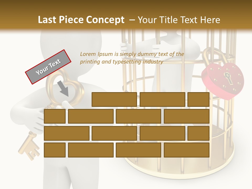 Red Padlock Alone PowerPoint Template