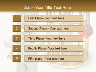 Red Padlock Alone PowerPoint Template