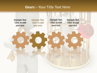 Red Padlock Alone PowerPoint Template