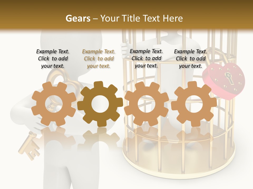 Red Padlock Alone PowerPoint Template