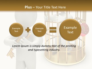 Red Padlock Alone PowerPoint Template