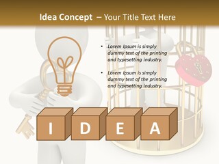 Red Padlock Alone PowerPoint Template