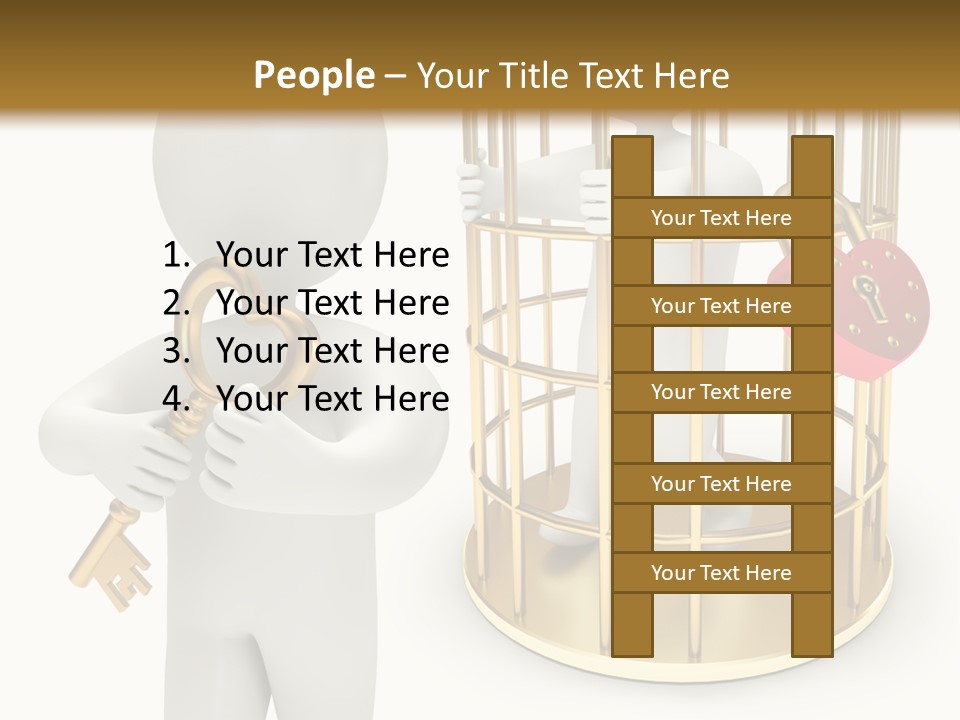 Red Padlock Alone PowerPoint Template