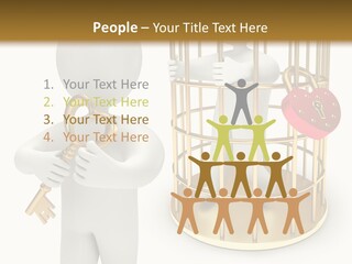 Red Padlock Alone PowerPoint Template