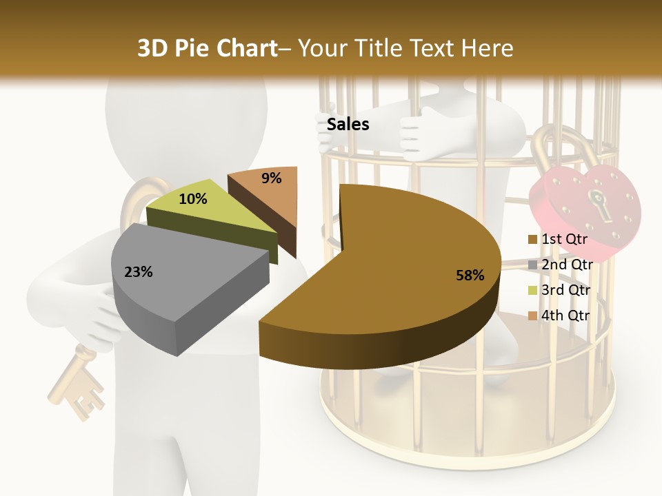 Red Padlock Alone PowerPoint Template