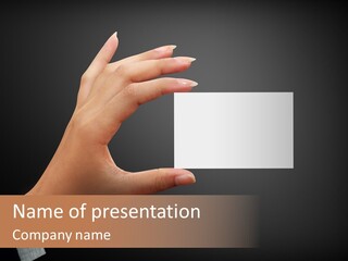 Holding Business Finger PowerPoint Template