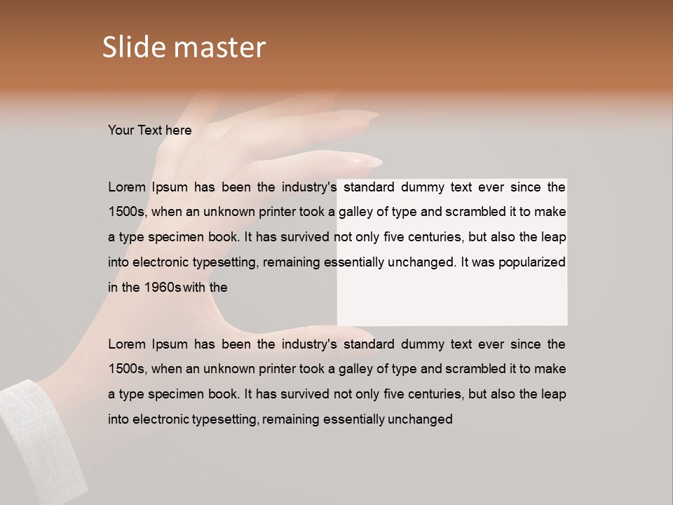 Holding Business Finger PowerPoint Template