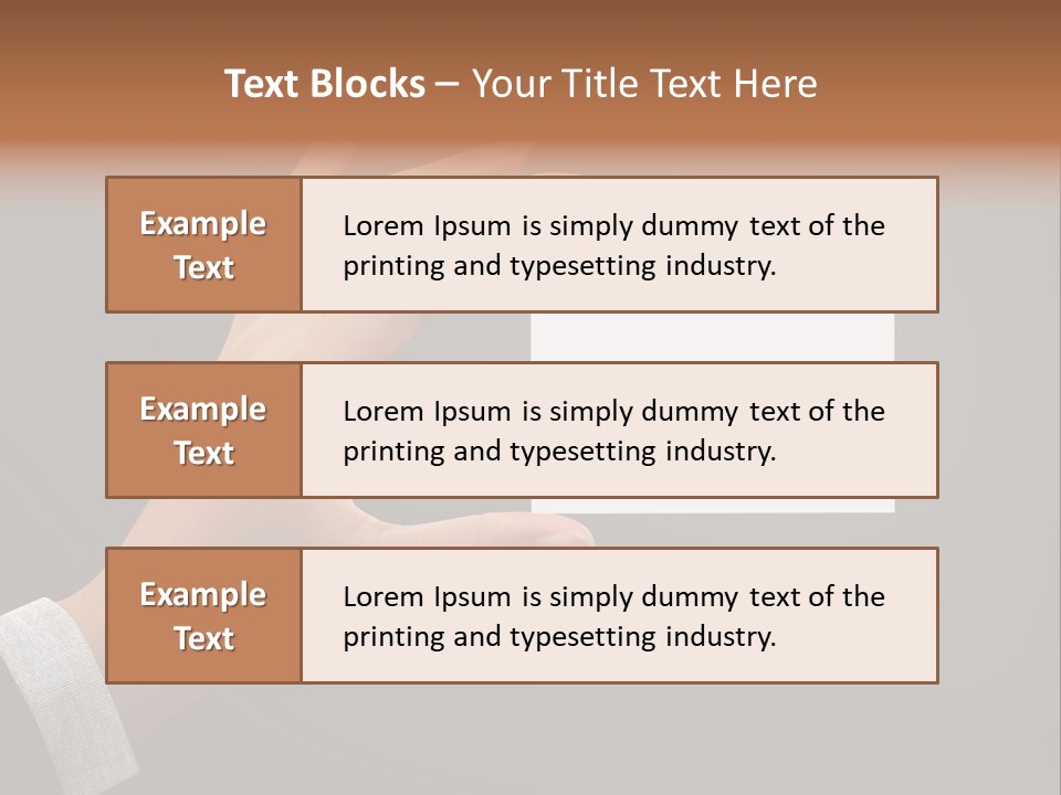 Holding Business Finger PowerPoint Template