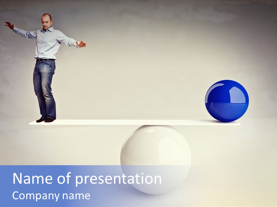 White Business Scale PowerPoint Template