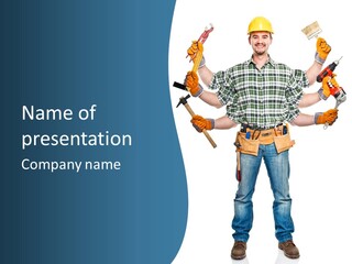 Blue Maintenance Fix PowerPoint Template