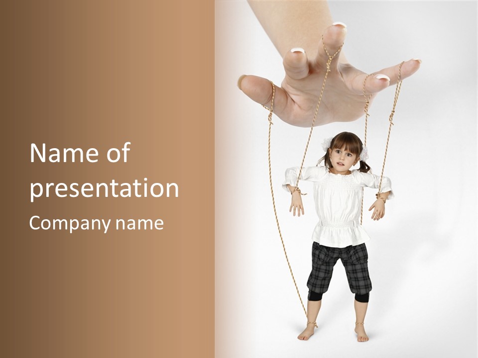 Puppet Dependence Childhood PowerPoint Template