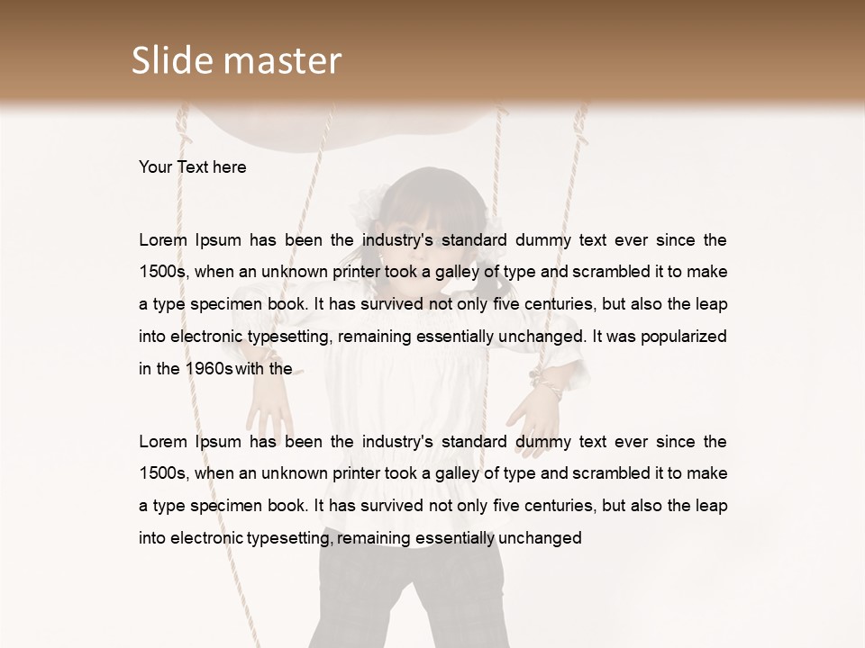 Puppet Dependence Childhood PowerPoint Template