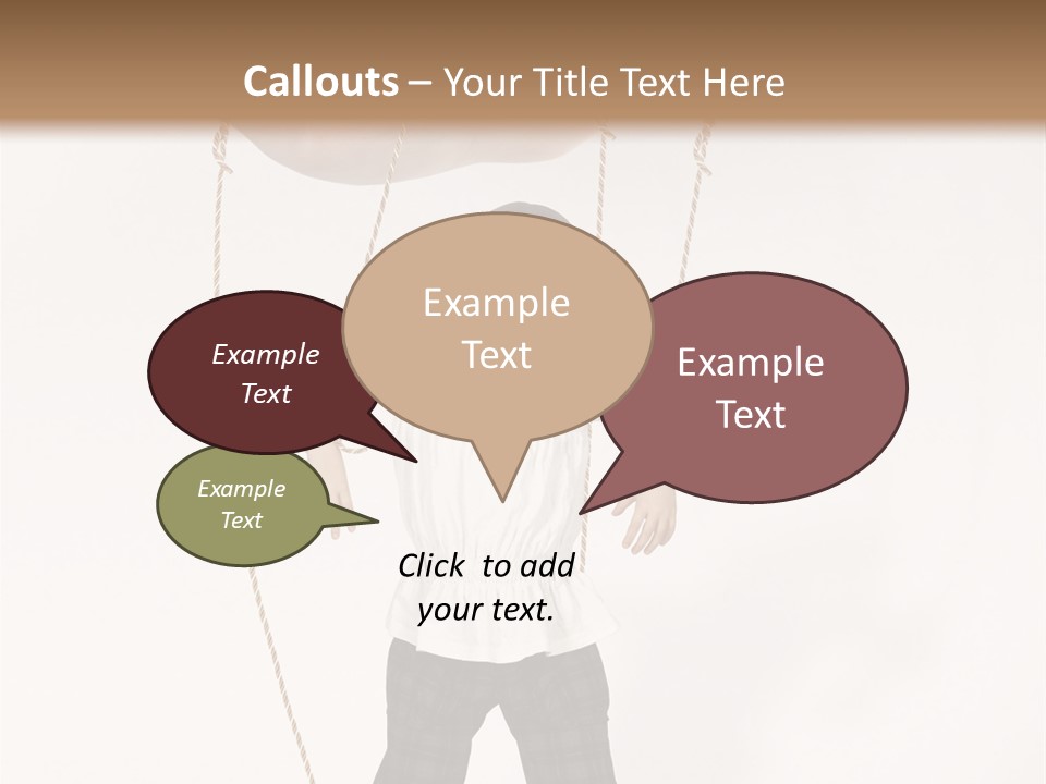 Puppet Dependence Childhood PowerPoint Template