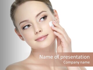 Clean Face Woman Cosmetics PowerPoint Template