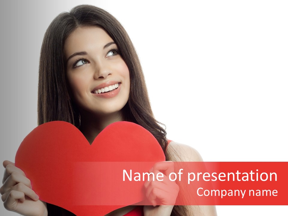 Beautiful Valentines Woman PowerPoint Template