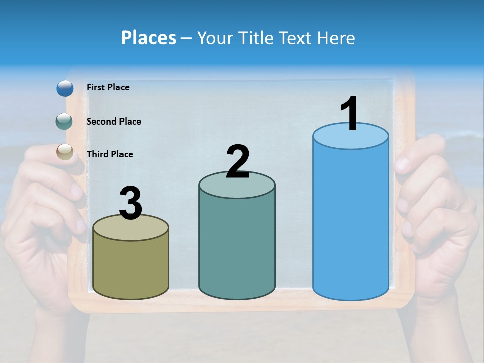 Blackboard Sign Beach PowerPoint Template