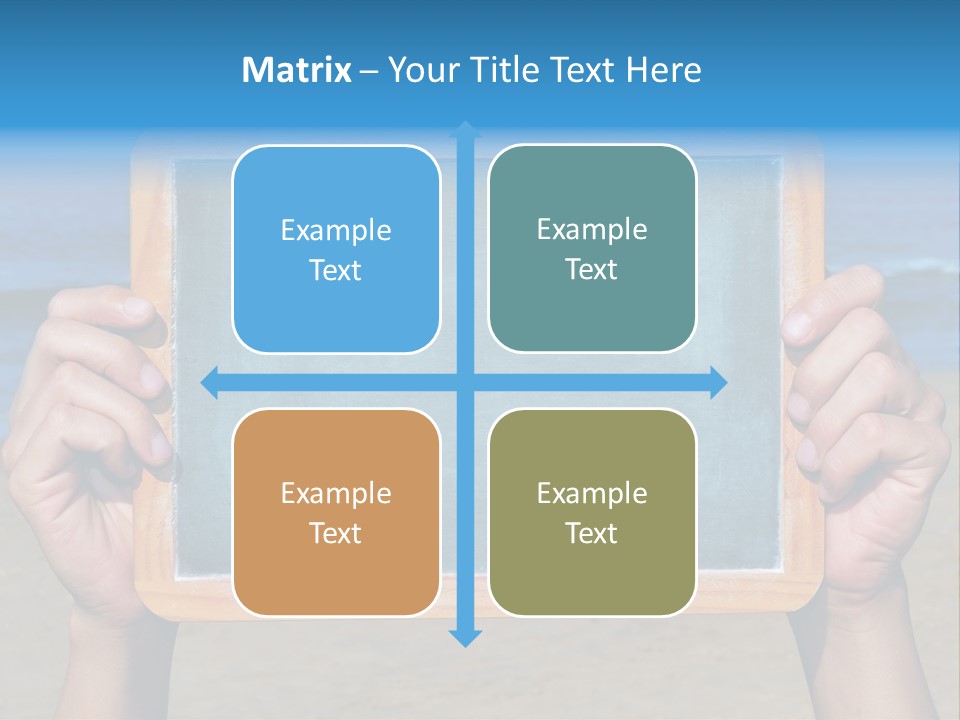 Blackboard Sign Beach PowerPoint Template