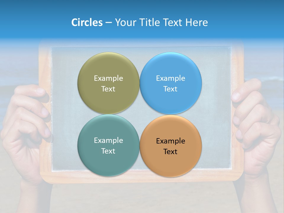 Blackboard Sign Beach PowerPoint Template