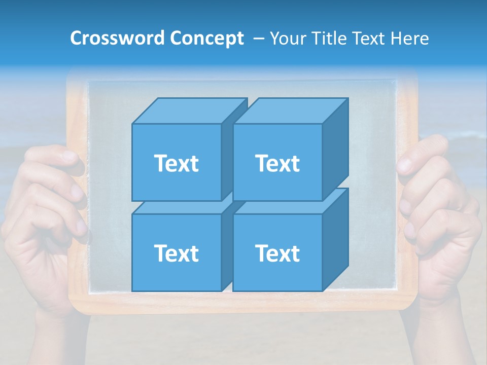 Blackboard Sign Beach PowerPoint Template